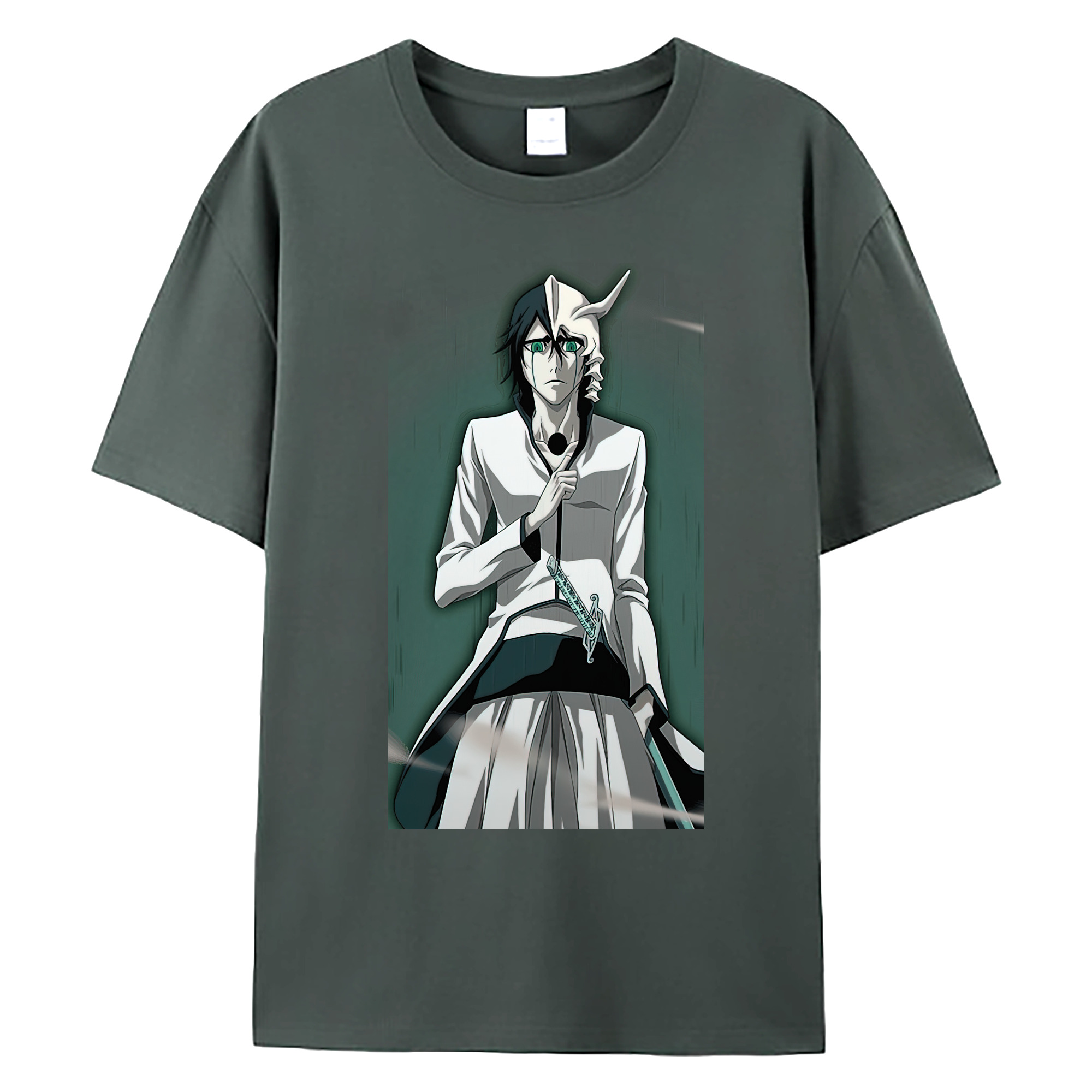 （画像用） ブリーチ ウルキオラ·シファー BLEACH Ulquiorra cifer 綿100％ メンズ半袖Tシャツ｜肌触りやわらか＆通気性